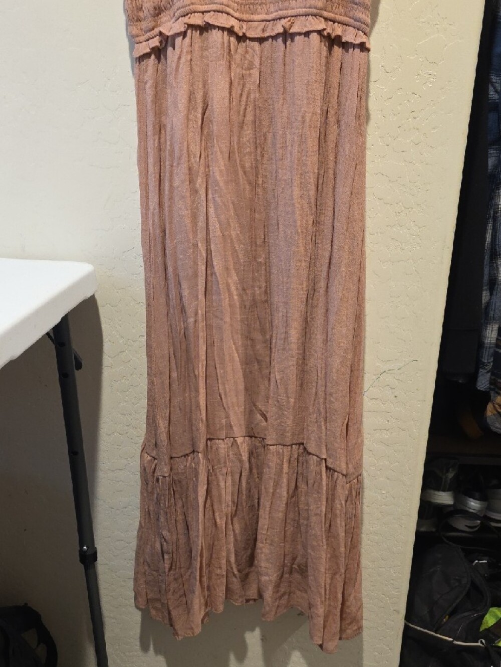 Smocked Ruffle Strap Maxi Dress - Blush Pink - Picture 5 of 8